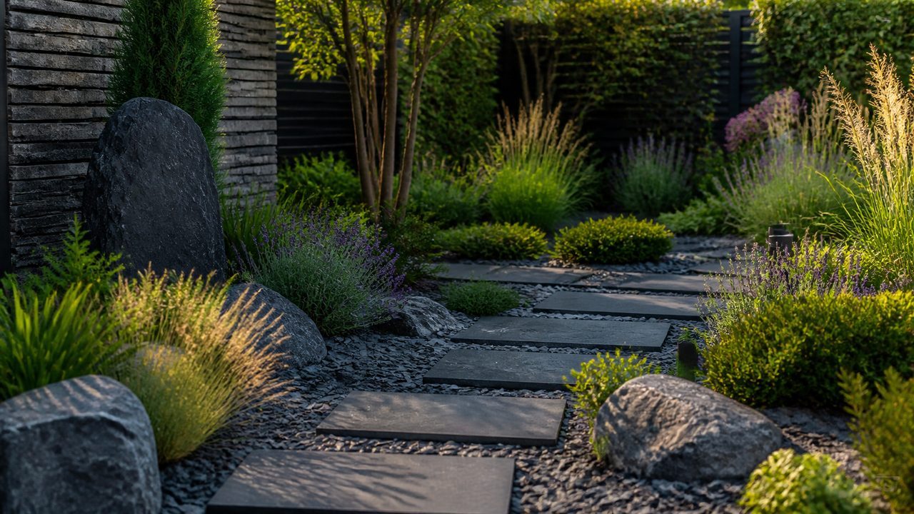 décoration ardoise jardin